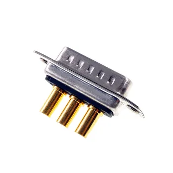 D-Sub Jungtis 30 AMPERŲ Srovė, 3 Galios Pozicijos, 3 Pin Combo Plug Vyrų Kaiščiai Naudojami 3W3 Aukso Flash Panel Mount Laido Prilituojame Taurė