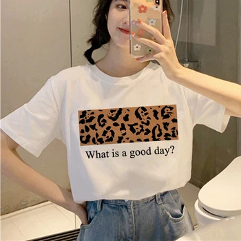 Leopardas Spausdinti Harajuku T Marškinėliai Moterims 