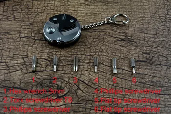 Y-PRADĖTI Monetos Peilis Naudingumas Keychain su Torix Atsuktuvai Mini Nešiojamieji Multi Letena Kaklo Peilį Kabinti EDC Įrankiai