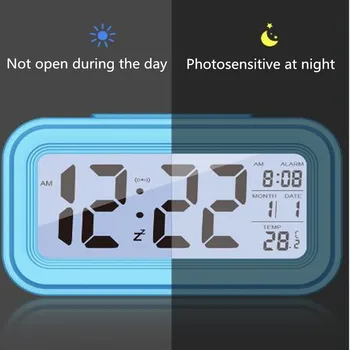 Skaitmeninis Laikrodis-Žadintuvas Energijos taupymo Didelis Ekranas Su Apšvietimu Atidėti Laikrodis Šviesos Jutiklis naktinė lempa Biuro Stalo Laikrodis 40% Nuolaida