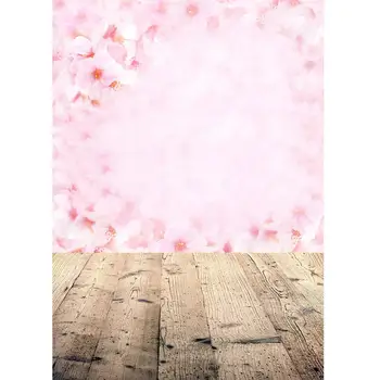 Pink Gėlių Žydi Gėlių Tapyba Medinės Lentos Fotografijos Fone Kūdikio, Vaiko Portreto Fotografijos Fonas Foto Studija