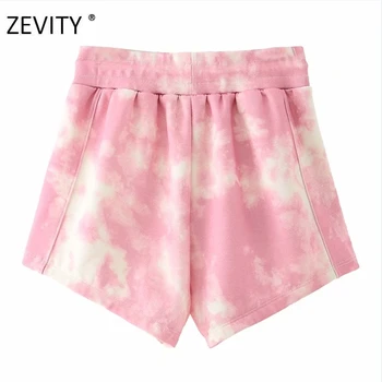 Zevity Naujas moterų populiarus tie dažai spausdinimas raišteliu Kelnės ponios aukšto juosmens atsitiktinis slim karšto šortai prašmatnus pantalone cortos P906
