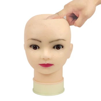 Minkštas Pvc Plikas Manekeno Galva Su Apkaba Moterų Lėlės Galvos Peruką Priėmimo Ekranas Nagų Dailės Vertus Mokymo Praktika