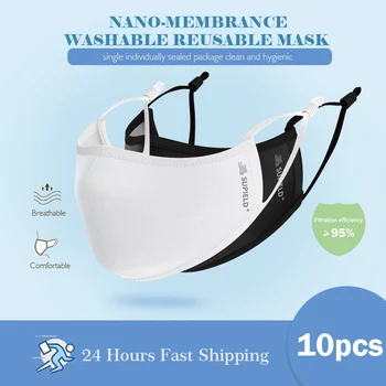 SUPIELD 10 Vnt Daugkartinio naudojimo Keliais-naudoti Nano Kaukės Veido Kaukė 95% Filtravimo Funkcijų, galima Skalbti Orui 4 Sluoksniuotos Mascarilla