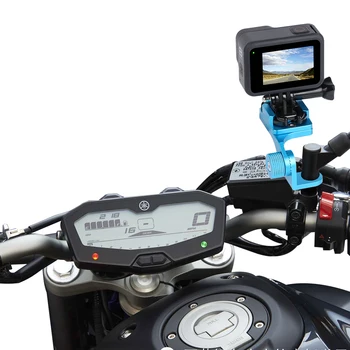 Metalo motociklo galinio vaizdo veidrodėlio laikiklis fiksuotas laikiklis rankenos laikiklis Gopro Hero 9 8 7 6 5 4 Xiaomi Yi SJCAM EKEN H9R