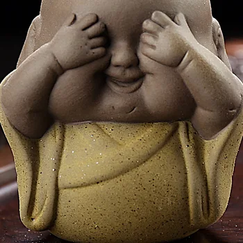 Kalbėti, Išgirsti, Pamatyti, nei Blogio Keramikos Buda Vienuolis Statula Arbatos Pet Stalo, Lentynos Namų Dekoro