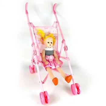 Atsitiktinės Spalvos Vežimėlis Lėlės Vežimėlis, Sulankstomas Vežimėlis Vežimėlis Vežimėlis Baby Vaikų Žaislas Krepšelį Lėlė Baby Girl Apsimesti Žaisti Žaislų Rinkinys
