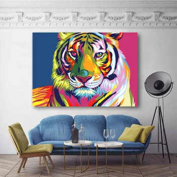Spalva Tigras Aliejaus Tapybai Šiaurės Dekoratyvinis Dažymas Namų Dekoro Plakato Spauda