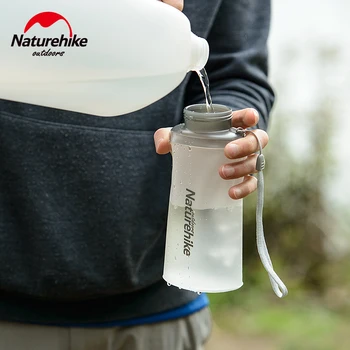 NatureHike 500/750ML Sporto Butelis Vandens Butelių Lauko Taurės Nešiojamų Silikono Lankstymo Drinkware Su Šiaudų Dviračių Vandens Butelis