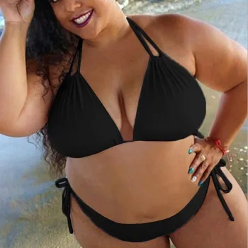 Moterų Maudymosi Kostiumai Plius Dydis Tvarstis Bikini Komplektas Kietų Paminkštintas Bikini Liemenėlė Padalinta Didelio Dydžio Kūno Maudymosi Kostiumėlį Paplūdimio Brazilijos Bikini F3