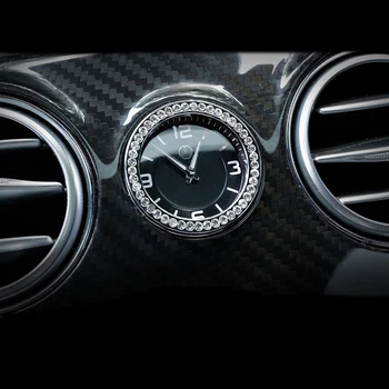 Automobilių Viduryje Kontrolės Laikrodis Žiūrėti kalnų krištolas Žiedas Dangtelis Apdaila Mercedes Benz C E S Klasės GLC W205 W213 W222 X253 Automobilio stiliaus