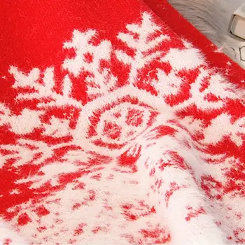 EBAIHUI Moterų Kalėdų Snaigės Spausdinti Elegantiškas Megztinis Mados Visas Ilgis ilgomis Rankovėmis Megztiniai Megztinis Moteriška Džemperiai