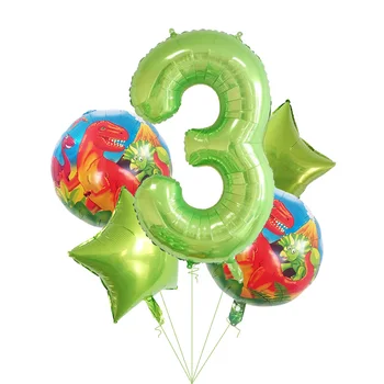 5vnt 40 colių vaisių žalia Numeris Folija balionai 18 colių Turas dinozaurų globos gimtadienio Dekoracijos Vaikams, žaislai, kūdikių dušas