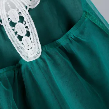 MERI didysis amis (ammi Baby Vaikų Mergaitė Padažu Rankovių Nėrinių Suknelės Akių Granulių Suknelės 2-9 Metų Vaikams, žaliai mėlyna ir rožinė