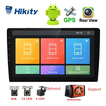 Hikity Android 8.1 2 din Automobilio Radijo, GPS 2 DIN Car Multimedia Player 2.5 D 10.1