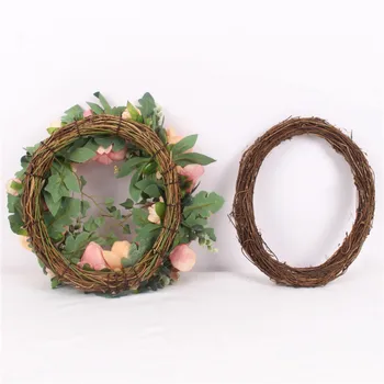 40cm rotango žiedas Kalėdų deco nuogas žiedas džiovintų gėlių rėmo dirbtinių gėlių girlianda 