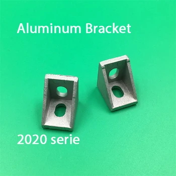 20pcs 2020 Skliaustuose Kampe montavimo kampas aliuminio 20x20 L Jungties laikiklis užtrauktuku 2020 m. Pramonės Aliuminio profilis