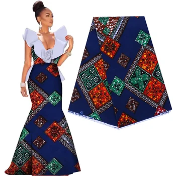 Nekilnojamojo Vaškas Ankara Spausdinama Medžiaga Afrika Siuvimo Apsējs Vestuvių Suknelė Aksesuaras Apdaila Medvilnės, Aukštos Kokybės Tissu