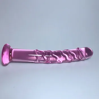 Crystal Violetinė Pyrex Stiklo Dildo Makšties Massager Dirbtinis Glans Penis Spiralės G Spot Simuliatorius Suaugusiųjų Sekso Žaislai Moteris FZ13D