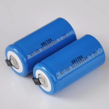 10-16PCS 1.2 V SC įkrovimo baterija (akumuliatorius 2000mah Sub C Ni-Mh ni-mh elementų suvirinimo skirtukus, elektriniai gręžimo atsuktuvas galios įrankis