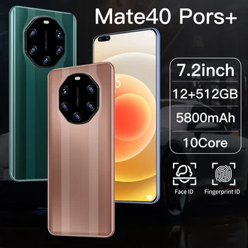 Mate40 Privalumus+ 7.2 Colių 5G LTE Pasaulio Versija Dual SIM Smartfon 512 GB 48MP 6800mAh Deka Core Mobilusis Telefonas