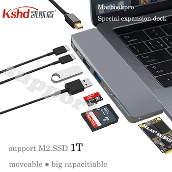 Kshd 8in1 usb3.0 c hub į hdmi konverteris tipas-c docking station PD įkrovimo sąsają SSD nešiojamas apple kompiuteris