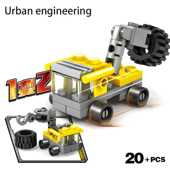 318Pcs Miesto Inžinerija Transporto priemones, Ekskavatorių Modelis Statybinių Blokų Rinkinius Plytų Playmobil Švietimo Žaislai Vaikams