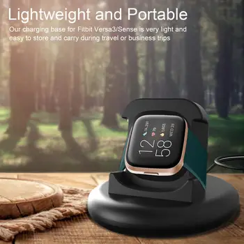 Smart Žiūrėti Įkrovimo Dokas Įkrovikliai Smart Watch Priedai Įkrovimo Dokas Bazės Nešiojamas Adapteris Fitbit Versa3/Prasme