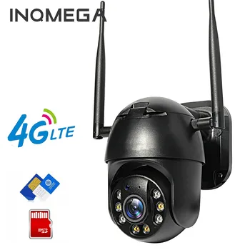 INQMEGA IP Kameros 4G SIM Kortele, Wifi, 4X Digital Zoom PTZ Vaizdo Stebėjimo Juodos spalvos Kupolas Belaidė GSM Apsaugos Lauko P2P SD Kortelę