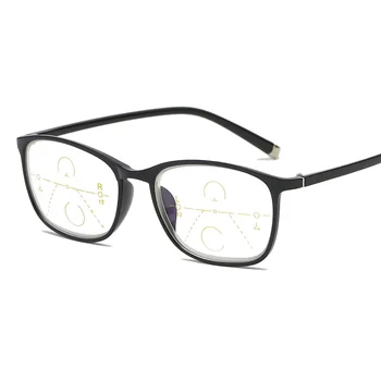 TR90 anti-mėlyna Progressive multifocal skaitymo akiniai vyrų smart zoom skaitymo akiniai moterims toli netoli akyse presbyopic Akiniai