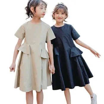 3 iki 14 metų vaikams & paauglys mergaičių vasaros atsitiktinis peplum pynimas blyksnius suknelė vaikus mergina mados kietas suknelės, drabužiai