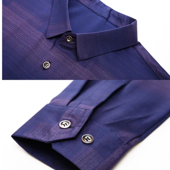 MIACAWOR 2019 Naujas italų Dizaino Dryžuotas Marškinėliai Vyrams Aukštos Kokybės Slim Fit Socialinės Marškinėliai ilgomis Rankovėmis Camisa Masculina C453