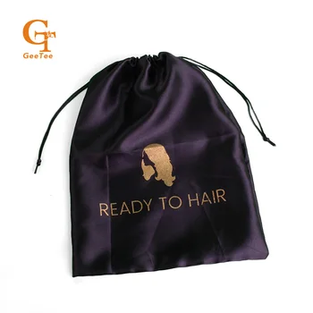 Logotipą prekės pavadinimas Žmogaus Virgin Plaukai Premium Pratęsimo Perukai Pakuotės satino krepšiai,Plaukų priauginimas ryšulių pakavimo šilko maišelius