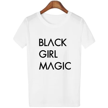 CDJLFH Black Girl Magic 2019 M. Vasarą, Palaidinės, Marškinėliai Moterims Mados Atsitiktinis Spausdinti moteriški Drabužiai S M L XL XXL