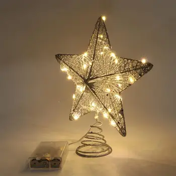 1Pc Išskirtinį Star Kabo Dekoro Pentagram Pakabukas Blizga Kalėdų Eglutės Ornamentu(Be baterijos)
