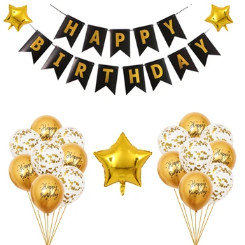 1set su Gimtadieniu Laišką Reklama Aukso Metalo Balionas konfeti balionas Baby Shower Gimtadienio Berniukas Mergaitė Vaikai Šaliai Dekoro