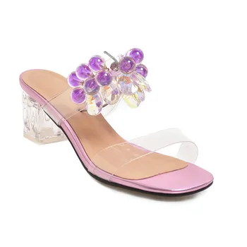 MORAZORA 2020 pvc kristalų aukštakulniai batai moterims šlepetė duobute vasaros batai Skaidrus unikali šalis suknelė bateliai moteris