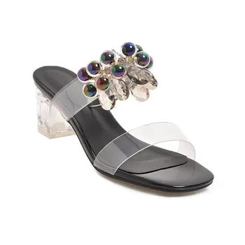 MORAZORA 2020 pvc kristalų aukštakulniai batai moterims šlepetė duobute vasaros batai Skaidrus unikali šalis suknelė bateliai moteris