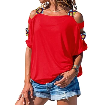 Atsitiktinis Palaidų Tuščiaviduriai Iš Rankovėmis T-Shirt O Kaklo Priekyje vientisos Spalvos Tee marškinėliai Moterų Pagrindinis Medvilnės Mišinys Poleras Mujer De Moda