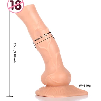 20x4cm arklių didelis dildo realus gyvūnų vibratorių moterų vibratorių vibratorius suaugusiųjų sekso žaislai silikono siurbtukas dildo didžiulis