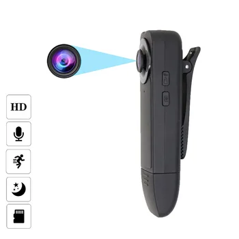 JOZUZE Mini Kamera Plataus kampo HD 1080P Nešiojamų Kūno Kamera Judesio Aptikimo Linijos Vaizdo Įrašymo Naktinio Matymo Policijos Diktofonas