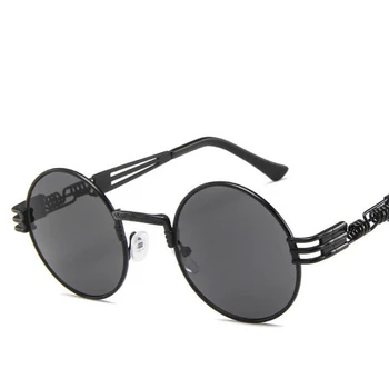 Gotikos Steampunk Akiniai nuo saulės Vyrams, Moterims, Metalo WrapEyeglasses Turas Atspalvių Prekės Dizaineris Saulės akiniai Veidrodis Aukštos Kokybės UV400
