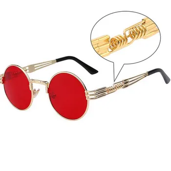 Gotikos Steampunk Akiniai nuo saulės Vyrams, Moterims, Metalo WrapEyeglasses Turas Atspalvių Prekės Dizaineris Saulės akiniai Veidrodis Aukštos Kokybės UV400