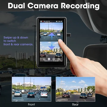 JMCQ Automobilių Dvr 3 colių MINI Touch Ekranas FHD 1080P Vaizdo įrašymo Automobilio Kamera Auto Brūkšnys Cam Su Galinio vaizdo Kamera, Dvr Registrator
