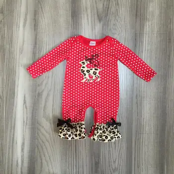 Kūdikių, mergaičių, kūdikių drabužiai kalėdų romper baby kūdikių bamblys romper leopard 