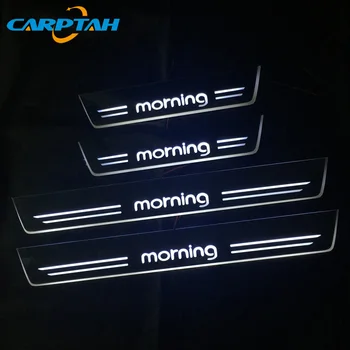 CARPTAH 4x Apdaila Pedalo Automobilių Eksterjero Dalys, LED Durų Slenksčio Nusitrinti Plokštė Kelias Dinaminis Streamer šviesos Kia Rytą 2017 m. 2018 m. 2019 m.