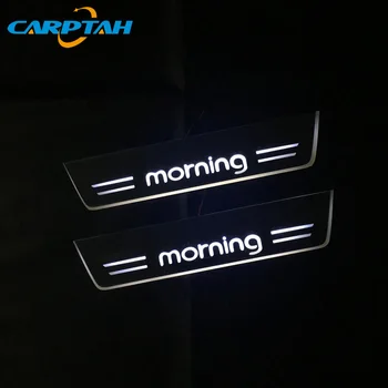 CARPTAH 4x Apdaila Pedalo Automobilių Eksterjero Dalys, LED Durų Slenksčio Nusitrinti Plokštė Kelias Dinaminis Streamer šviesos Kia Rytą 2017 m. 2018 m. 2019 m.