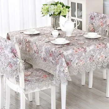 Europa, siuvinėta staltiesė stalo valgomasis stalas padengti staltiesė Retro kaimo Nėrinių miglotas pilka Išskirtinį žakardo kėdė padengti rinkinys