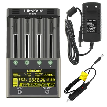 LiitoKala lii-500S LCD), 3,7 V 1.2 V 18650 26650 21700 Baterijų Kroviklis su ekrane ,patikrinti akumuliatoriaus talpa Touch control