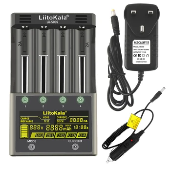 LiitoKala lii-500S LCD), 3,7 V 1.2 V 18650 26650 21700 Baterijų Kroviklis su ekrane ,patikrinti akumuliatoriaus talpa Touch control